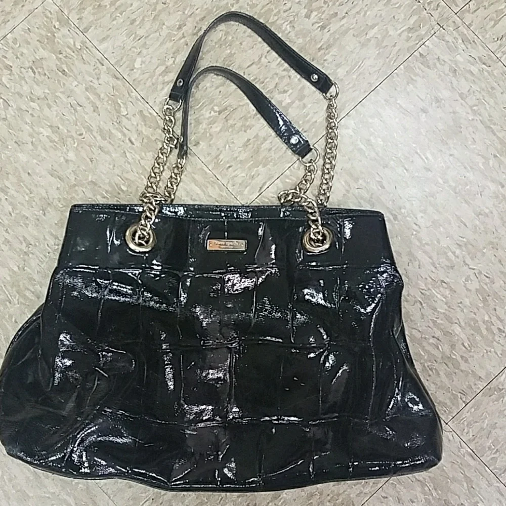 Kate Spade black purse with chain‎ handles